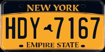 NY license plate HDY7167
