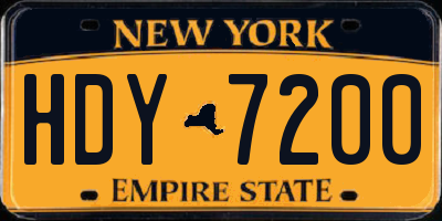 NY license plate HDY7200