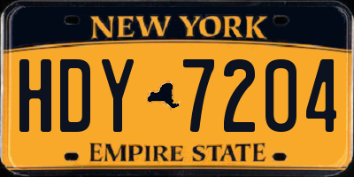 NY license plate HDY7204