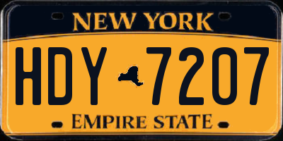 NY license plate HDY7207
