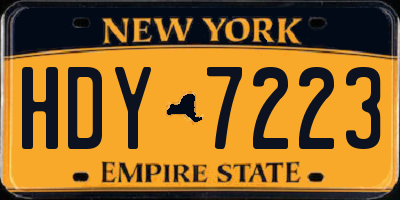NY license plate HDY7223