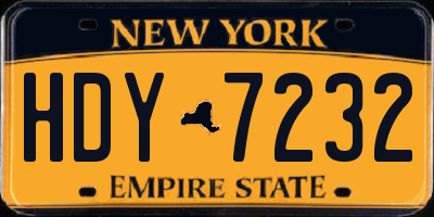 NY license plate HDY7232