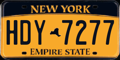 NY license plate HDY7277