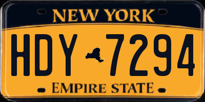 NY license plate HDY7294