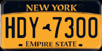 NY license plate HDY7300