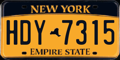 NY license plate HDY7315