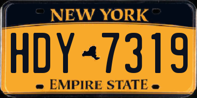 NY license plate HDY7319