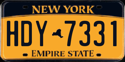 NY license plate HDY7331