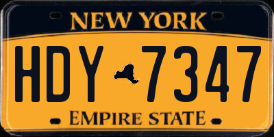 NY license plate HDY7347