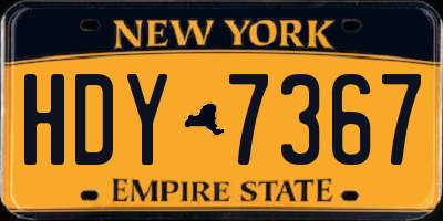 NY license plate HDY7367