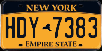 NY license plate HDY7383