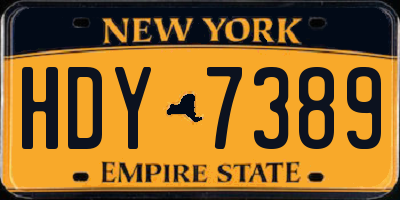 NY license plate HDY7389