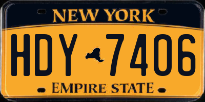 NY license plate HDY7406