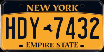 NY license plate HDY7432