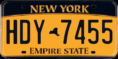 NY license plate HDY7455