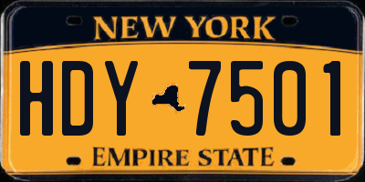 NY license plate HDY7501