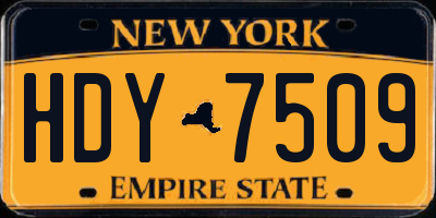 NY license plate HDY7509