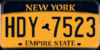 NY license plate HDY7523