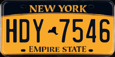 NY license plate HDY7546