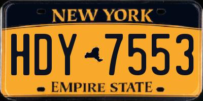NY license plate HDY7553
