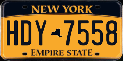 NY license plate HDY7558