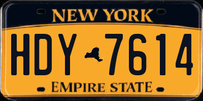 NY license plate HDY7614