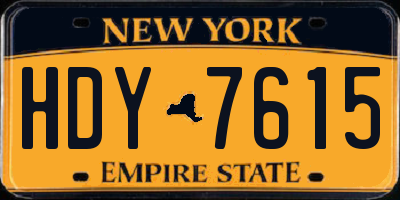 NY license plate HDY7615