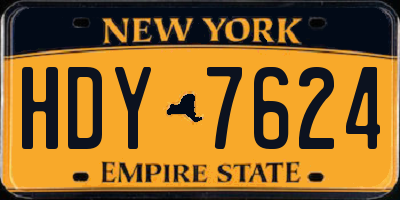 NY license plate HDY7624