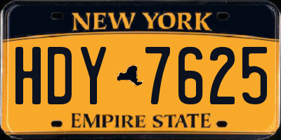 NY license plate HDY7625