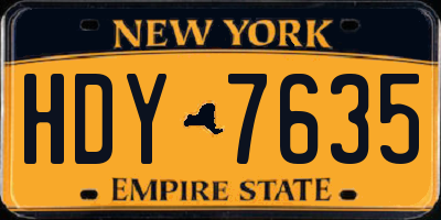 NY license plate HDY7635