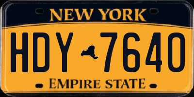 NY license plate HDY7640