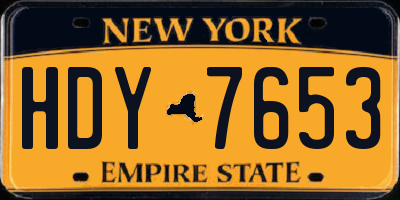 NY license plate HDY7653