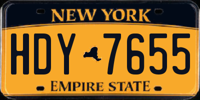 NY license plate HDY7655