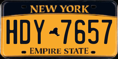 NY license plate HDY7657