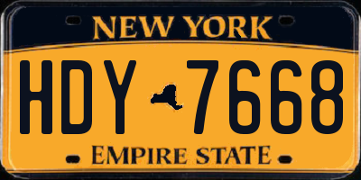 NY license plate HDY7668