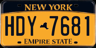 NY license plate HDY7681