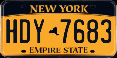 NY license plate HDY7683