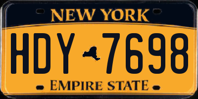 NY license plate HDY7698