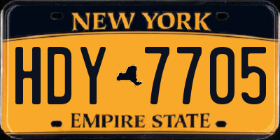 NY license plate HDY7705