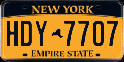 NY license plate HDY7707