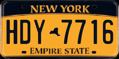 NY license plate HDY7716