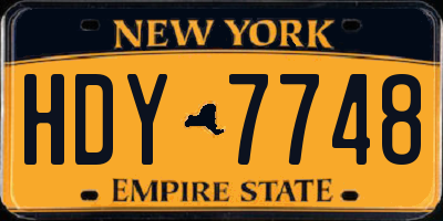 NY license plate HDY7748