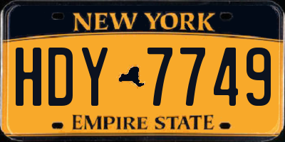 NY license plate HDY7749
