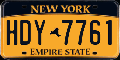 NY license plate HDY7761