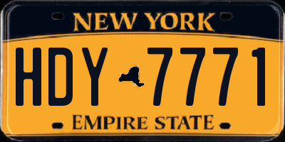 NY license plate HDY7771