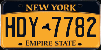 NY license plate HDY7782
