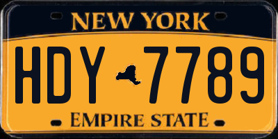 NY license plate HDY7789