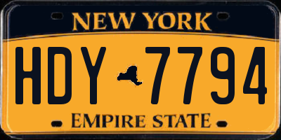NY license plate HDY7794