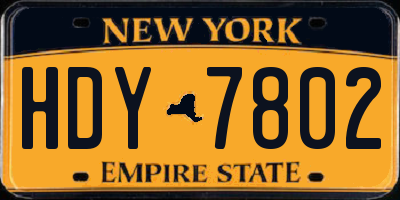 NY license plate HDY7802