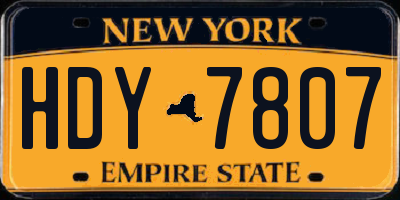 NY license plate HDY7807